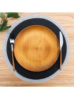 Салфетка сервировочная на стол Доляна «Лана», d=38 см, цвет чёрный