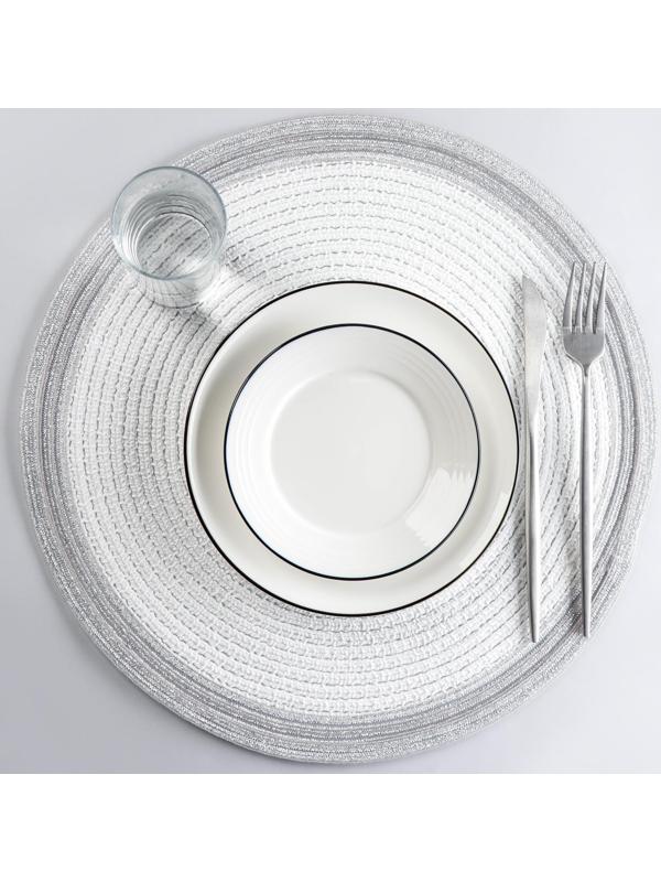 Салфетка сервировочная на стол Доляна «Лана», d=38 см, цвет белый