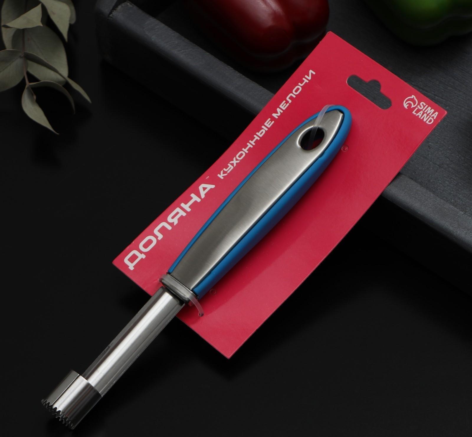 Нож для сердцевины Доляна Blade, 21 см, ручка soft-touch, цвет синий