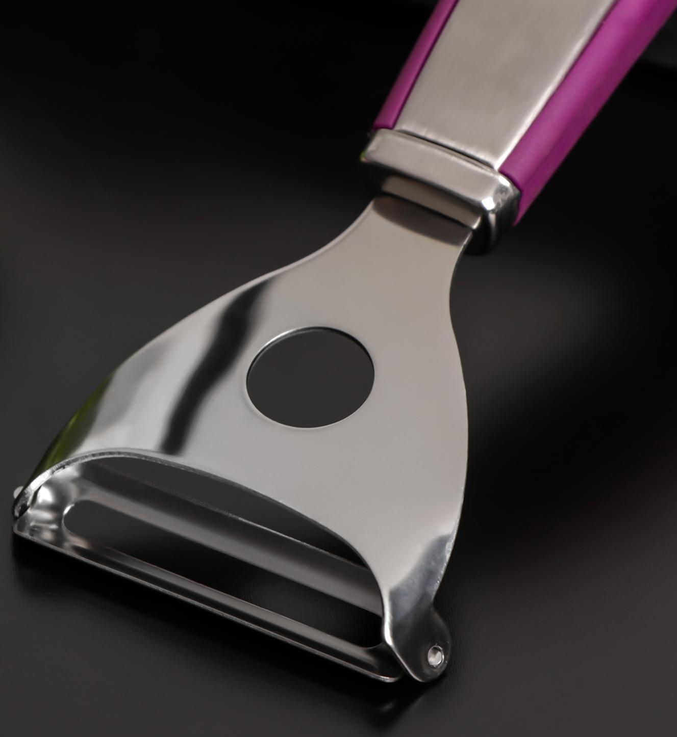 Овощечистка Доляна Blаde, 18 см, ручка sоft tоuch, цвет фиолетовый