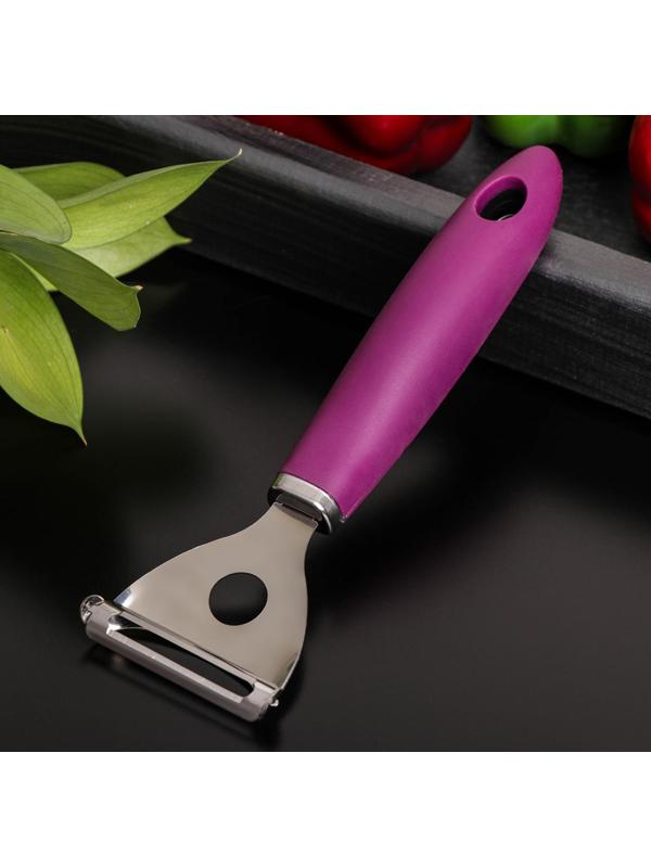 Овощечистка Доляна Blаde, 18 см, ручка sоft tоuch, цвет фиолетовый