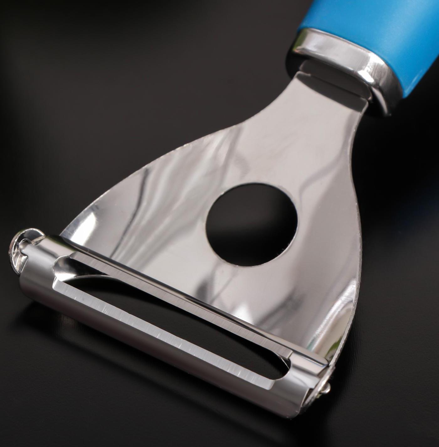 Овощечистка Доляна Blade, 18 см, ручка soft touch, цвет синий