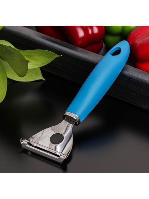 Овощечистка Доляна Blade, 18 см, ручка soft touch, цвет синий