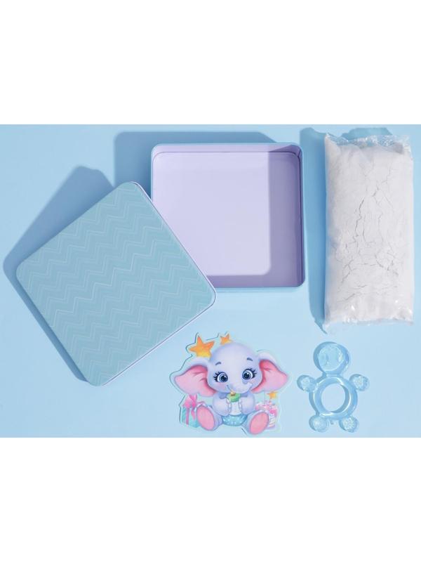 Набор для творчества «Сделай слепок ручки и ножки» из гипса с прорезывателем для мальчика