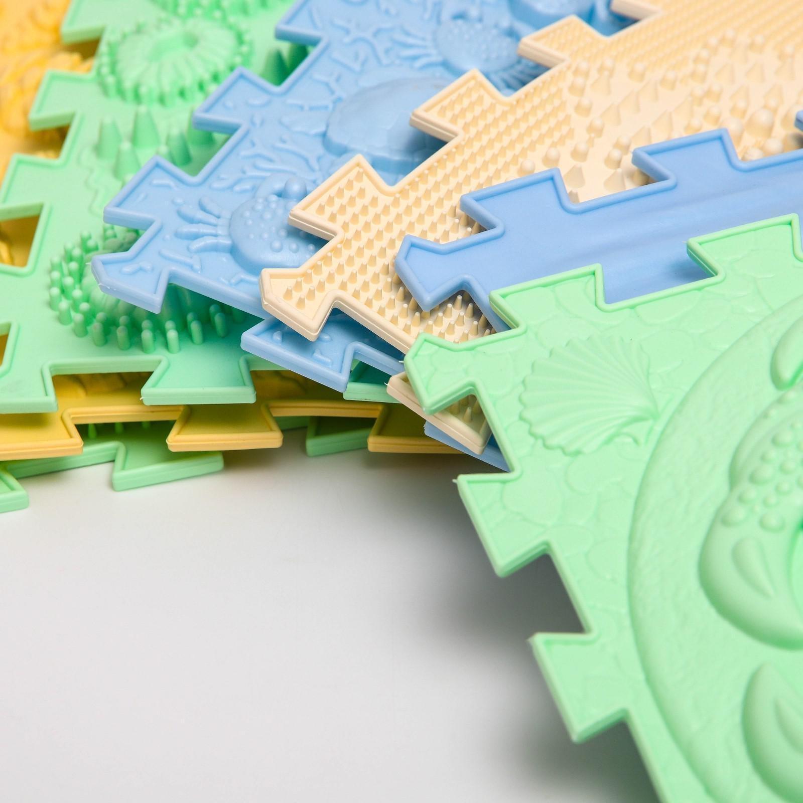 Модульный массажный коврик ОРТО ПАЗЛ «Ассорти», 10 модулей, цвет МИКС