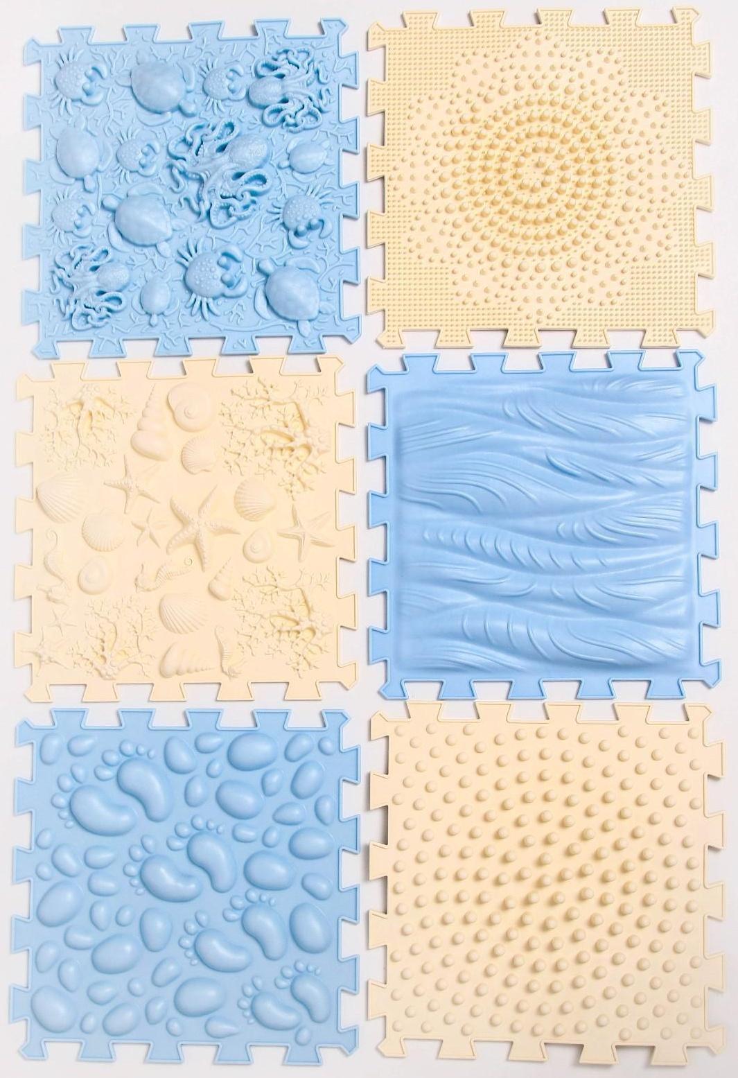 Модульный массажный коврик ОРТО ПАЗЛ «Ассорти», 10 модулей, цвет МИКС