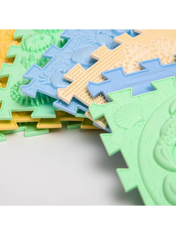 Модульный массажный коврик ОРТО ПАЗЛ «Ассорти», 10 модулей, цвет МИКС