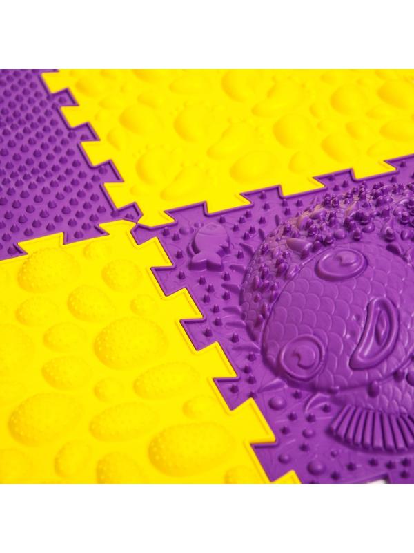 Модульный массажный коврик ОРТО ПАЗЛ «Ассорти», 12 модулей, цвет МИКС