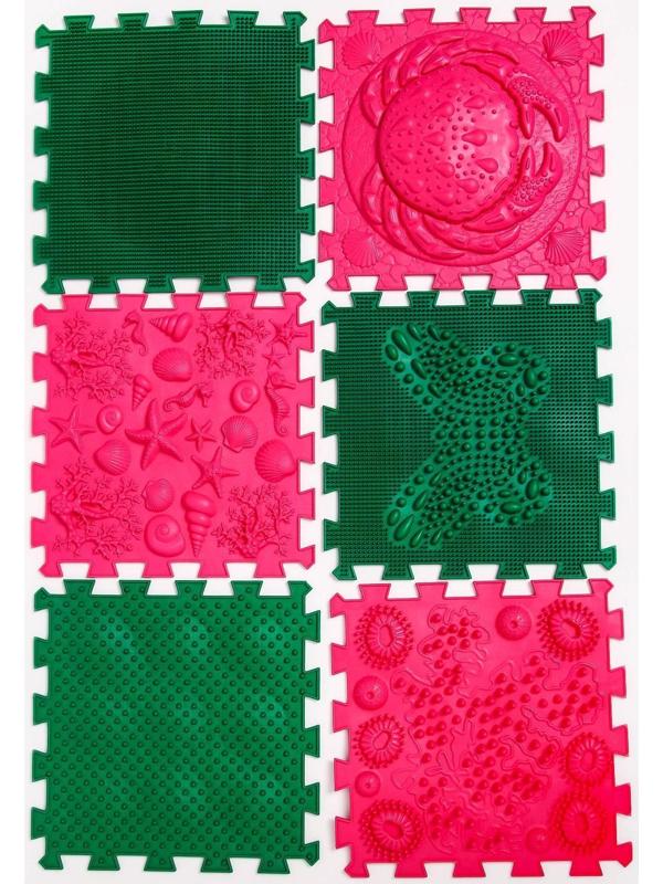 Модульный массажный коврик ОРТО ПАЗЛ «Ассорти», 12 модулей, цвет МИКС