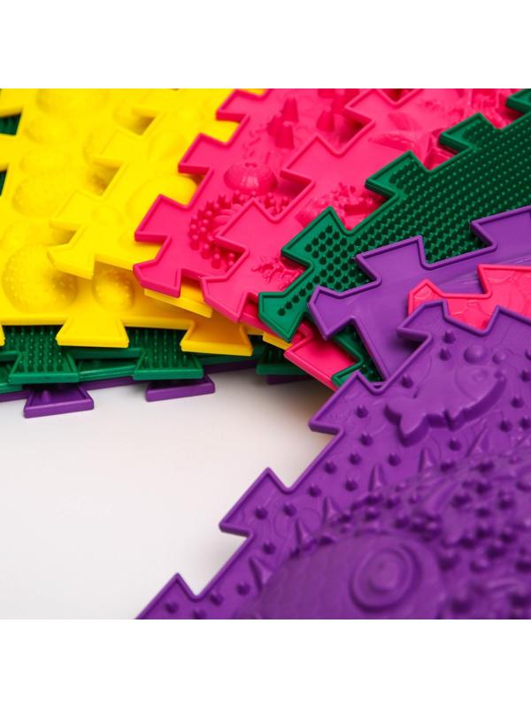 Модульный массажный коврик ОРТО ПАЗЛ «Ассорти», 12 модулей, цвет МИКС