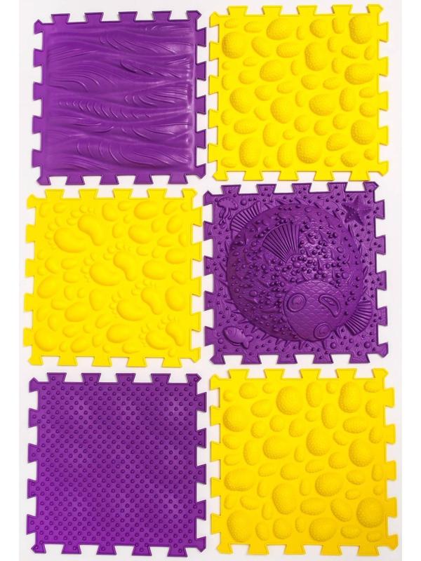 Модульный массажный коврик ОРТО ПАЗЛ «Ассорти», 12 модулей, цвет МИКС