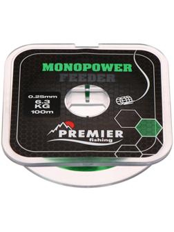 Леска Premier fishing MONOPOWER Feeder, green, 0,25 мм/100 м