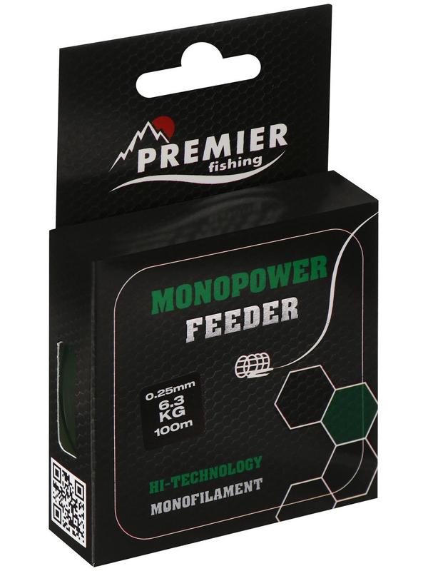 Леска Premier fishing MONOPOWER Feeder, green, 0,25 мм/100 м