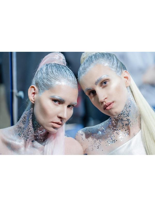 Декоративный гель для волос, лица и тела COLOR GEL Holly Professional, серебристый, 20 мл