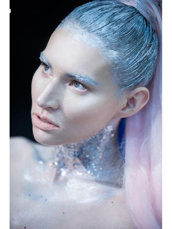 Декоративный гель для волос, лица и тела COLOR GEL Holly Professional, серебристый, 20 мл