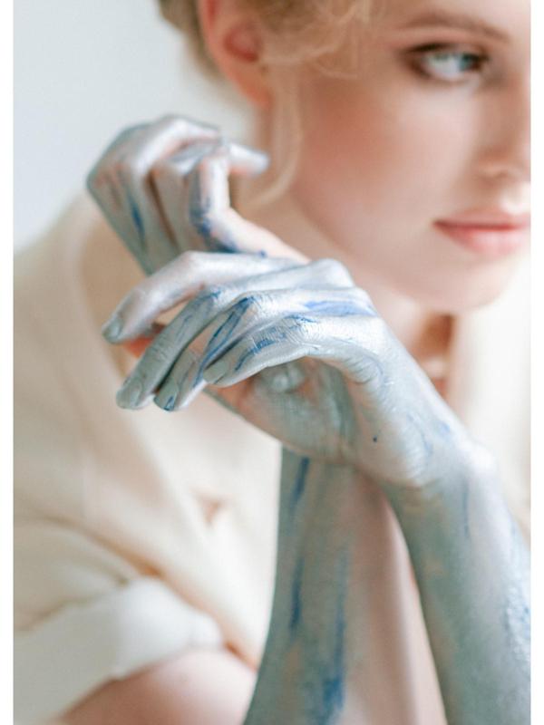 Декоративный гель для волос, лица и тела COLOR GEL Holly Professional, серебристый, 20 мл