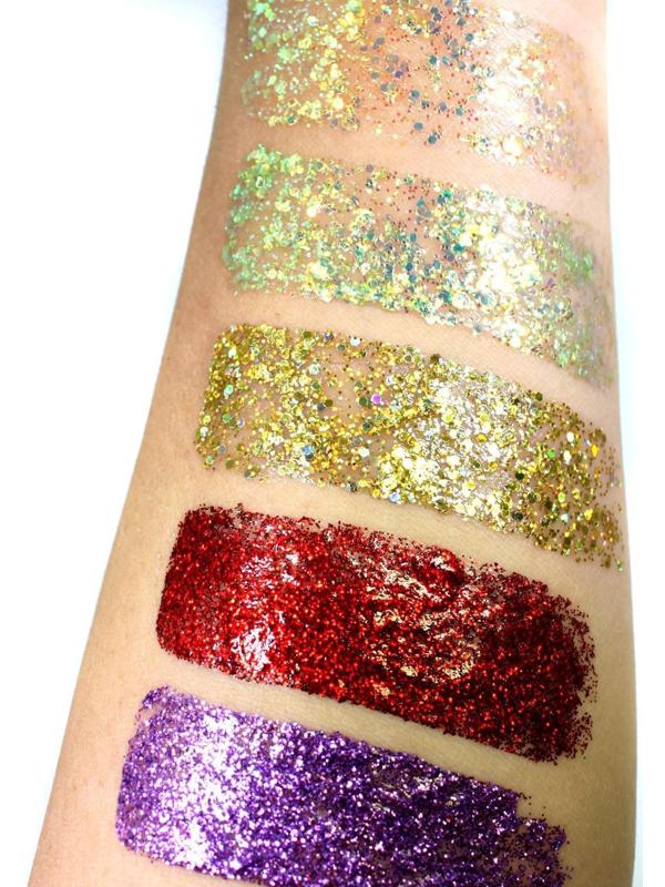 Декоративный гель для волос, лица и тела GLITTER GEL Holly Professional, красный, 20 мл