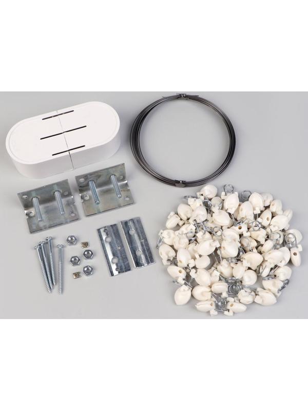 Карниз-струна 10 м, с пластмассовыми зажимами, 60 шт, цвет белый