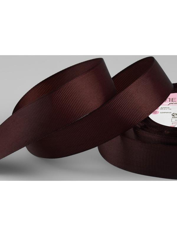 Лента репсовая, 25 мм, 23 ± 1 м, цвет шоколадный №031