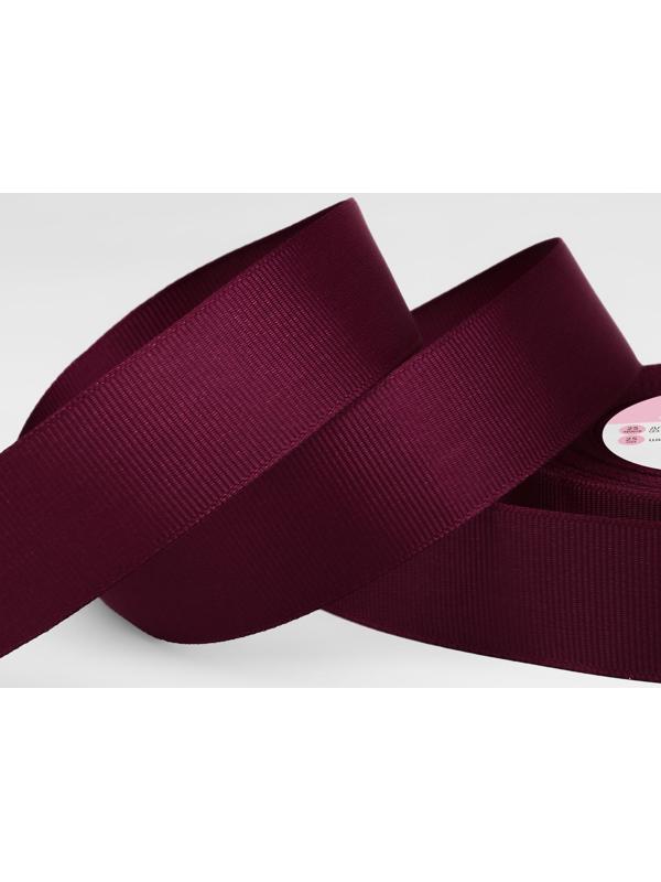 Лента репсовая, 25 мм, 23 ± 1 м, цвет винный №80