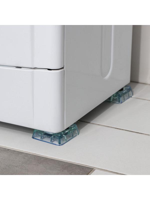 Набор подставок антивибрационных «Доляна», 4 шт, квадратные, прозрачный