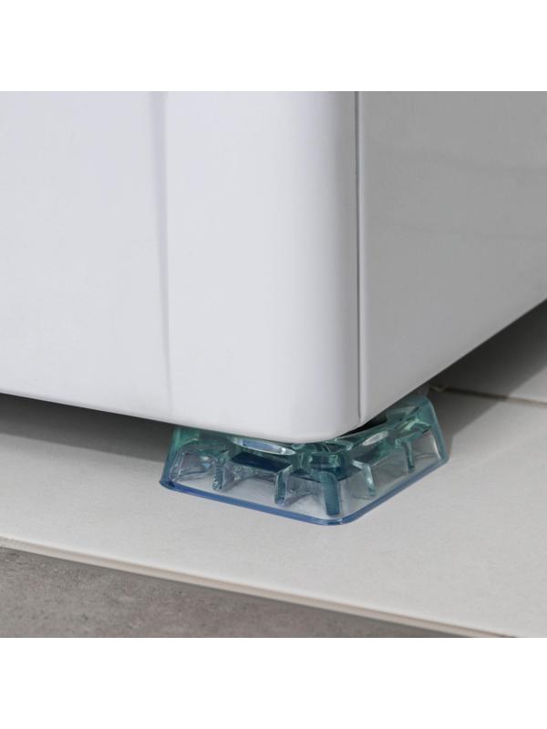 Набор подставок антивибрационных «Доляна», 4 шт, квадратные, прозрачный