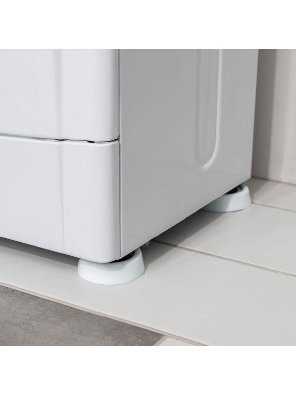 Набор подставок антивибрационных «Доляна», 4 шт, круглые, цвет белый