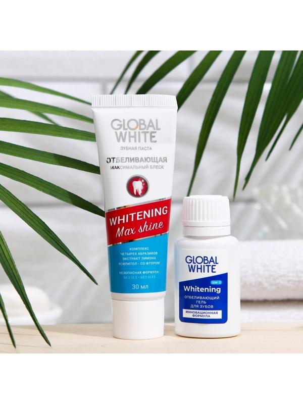 Комплекс для интенсивного отбеливания зубов Global White, гель 15 мл, зубная паста 30 мл