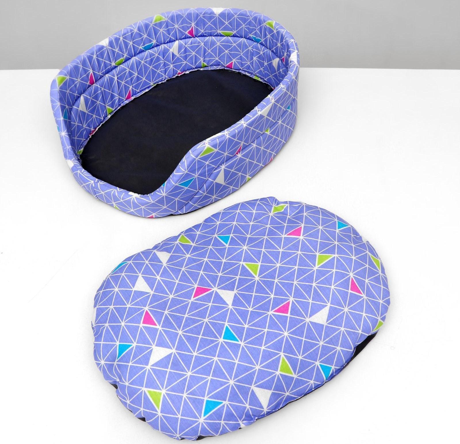 Лежак с бортиком, бязь, поролон,  55 х 40 х 14 см, микс цветов