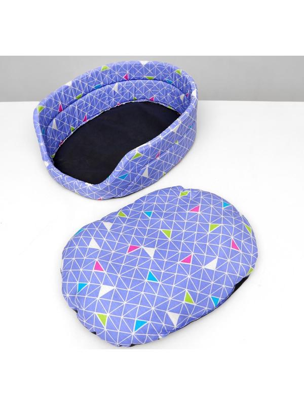 Лежак с бортиком, бязь, поролон,  55 х 40 х 14 см, микс цветов