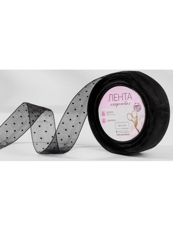 Лента капроновая «Горох», 25 мм, 23 ± 1 м, цвет чёрный