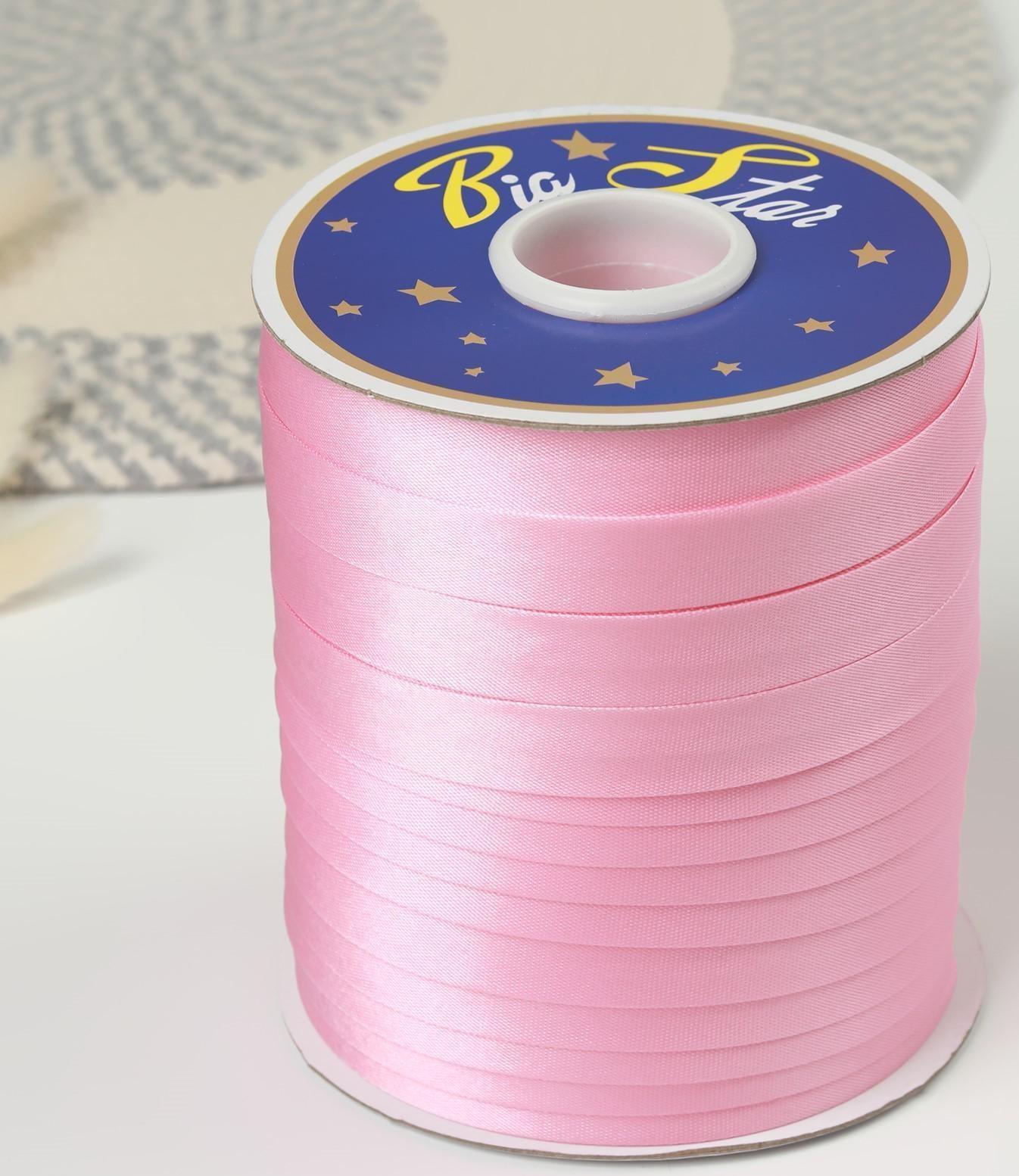 Косая бейка атласная, 15 мм × 132 м, цвет бледно-розовый F134