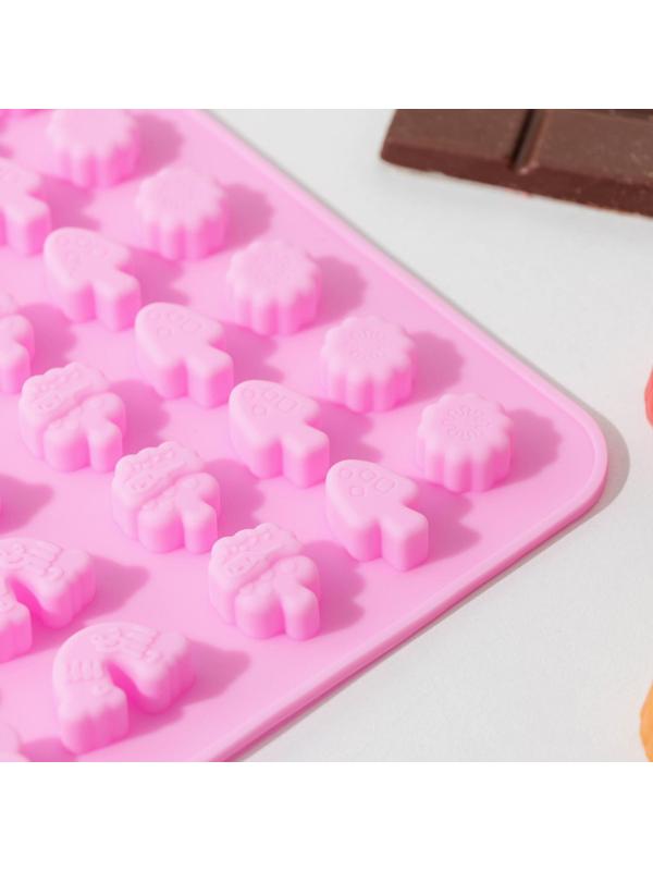 Форма для мармелада «Летнее настроение», 48 ячеек, 20×14,5×1 см, цвет МИКС