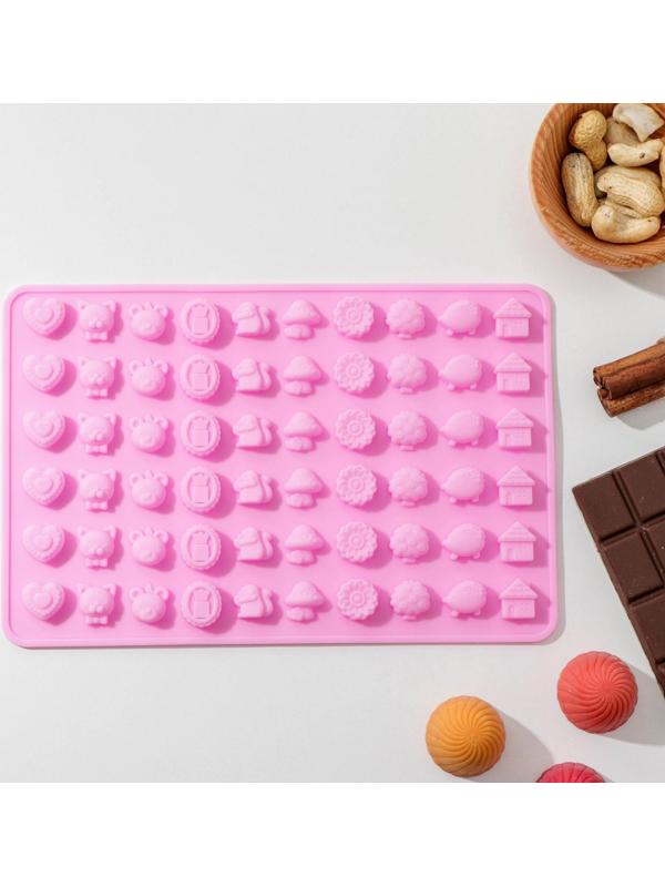 Форма для мармелада «Уют», 60 ячеек, 21×13,7×1 см, цвет МИКС