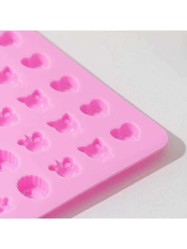 Форма для мармелада «Уют», 60 ячеек, 21×13,7×1 см, цвет МИКС