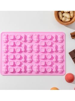 Форма для мармелада «Игрушки», 48 ячеек, 20,7×13,7×1 см, цвет МИКС