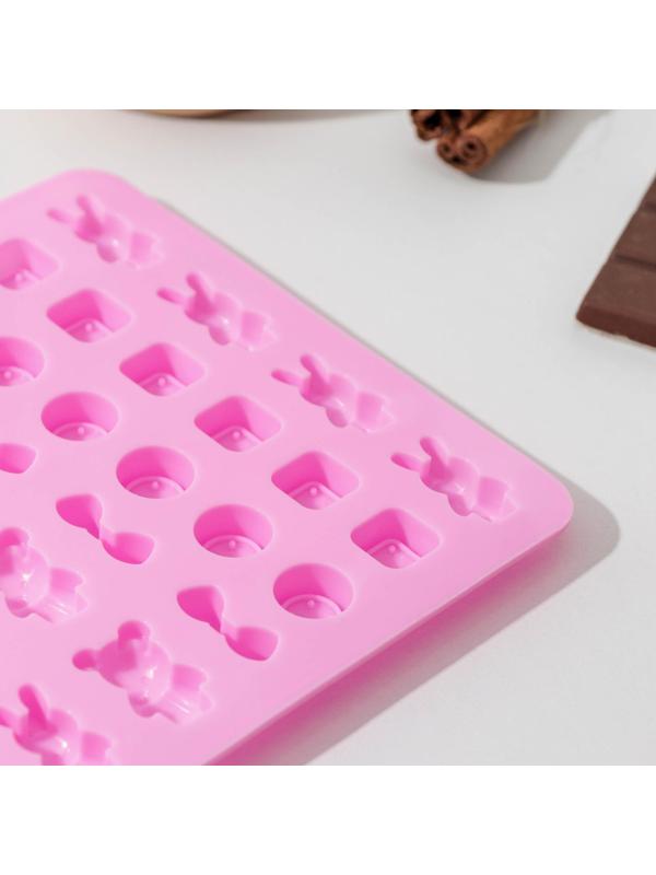 Форма для мармелада «Игрушки», 48 ячеек, 20,7×13,7×1 см, цвет МИКС