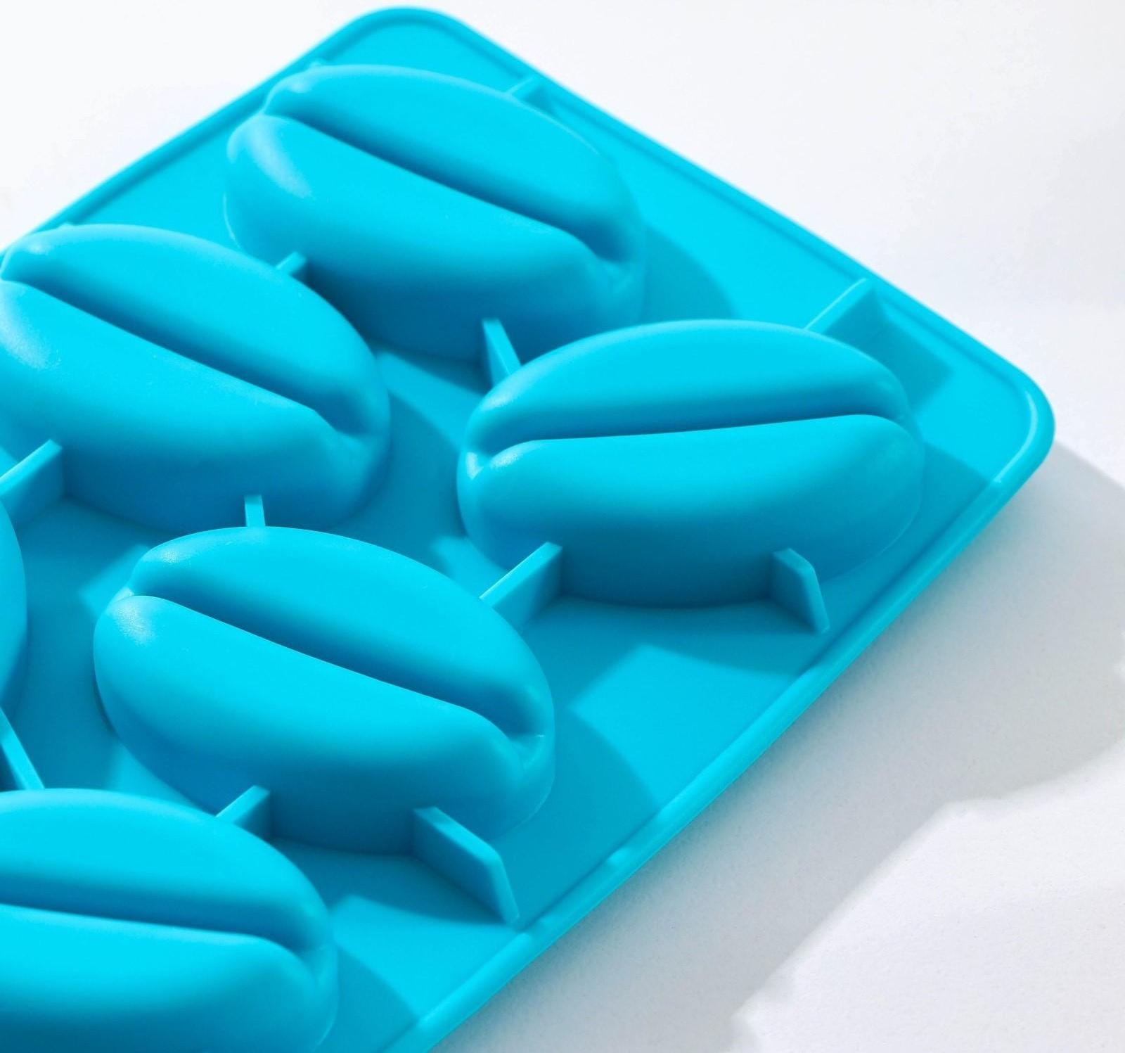 Форма для льда и кондитерских украшений Доляна «Кофейные зерна», 21×11×2,5 см, силикон, 8 ячеек, цвет МИКС