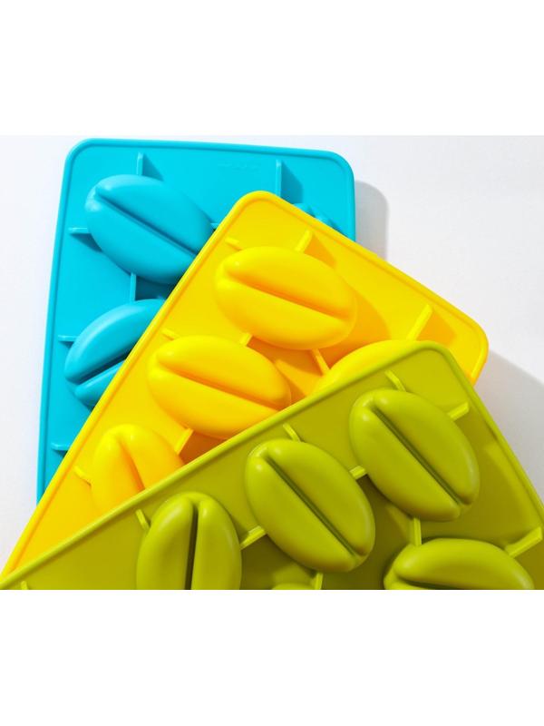 Форма для льда и кондитерских украшений Доляна «Кофейные зерна», 21×11×2,5 см, силикон, 8 ячеек, цвет МИКС