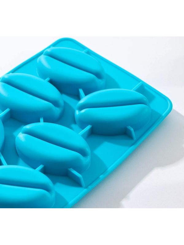 Форма для льда и кондитерских украшений Доляна «Кофейные зерна», 21×11×2,5 см, силикон, 8 ячеек, цвет МИКС