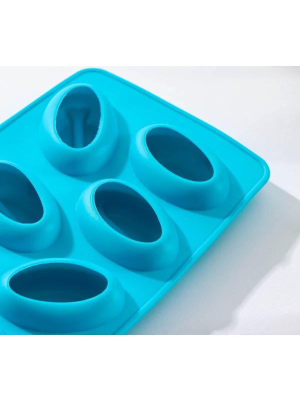 Форма для льда и кондитерских украшений Доляна «Кофейные зерна», 21×11×2,5 см, силикон, 8 ячеек, цвет МИКС