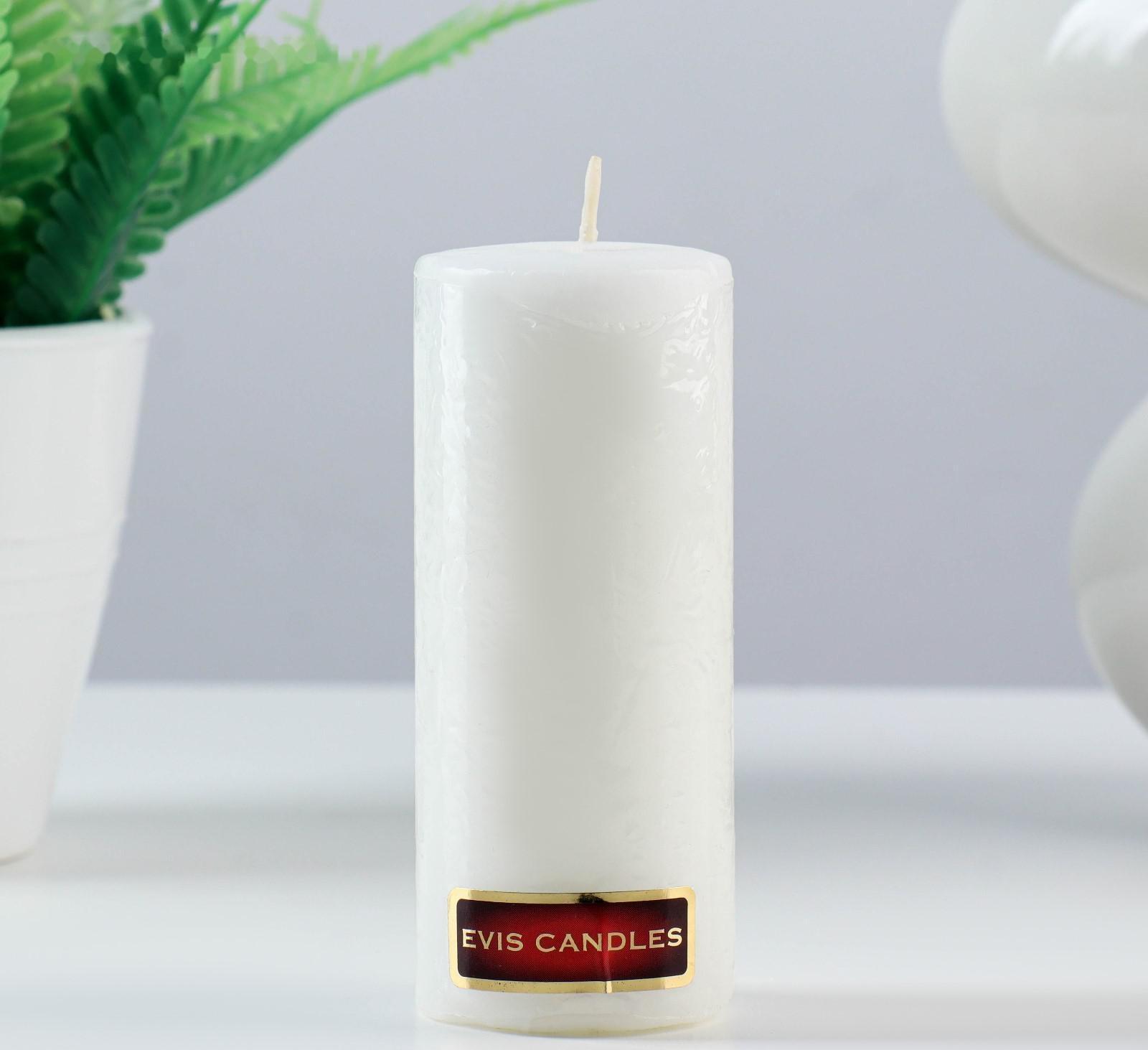Свеча - цилиндр, 4х10 см, 15 ч, белая
