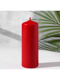 Свеча - цилиндр, 4х10 см, 15 ч. красная