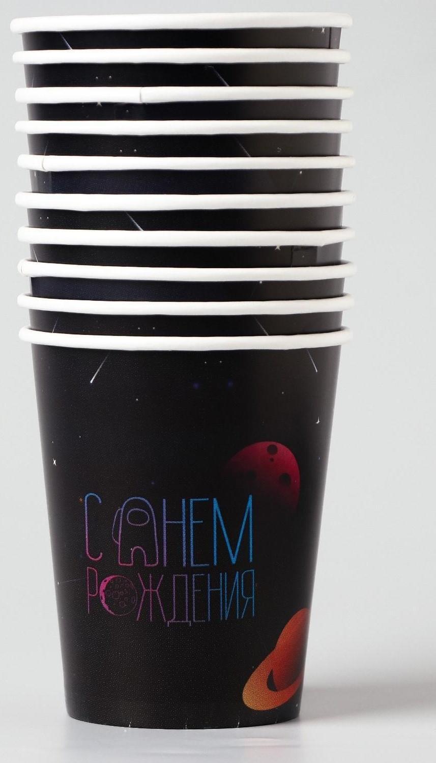 Набор бумажной посуды «Космический мир», 6 тарелок, 6 стаканов, 1 гирлянда