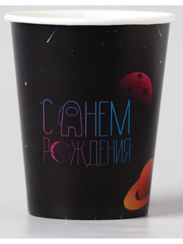 Набор бумажной посуды «Космический мир», 6 тарелок, 6 стаканов, 1 гирлянда