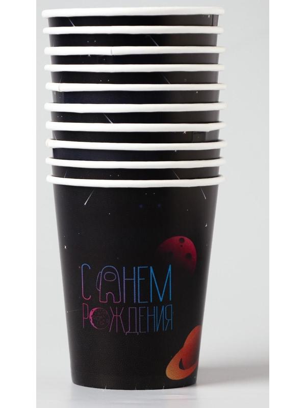 Набор бумажной посуды «Космический мир», 6 тарелок, 6 стаканов, 1 гирлянда