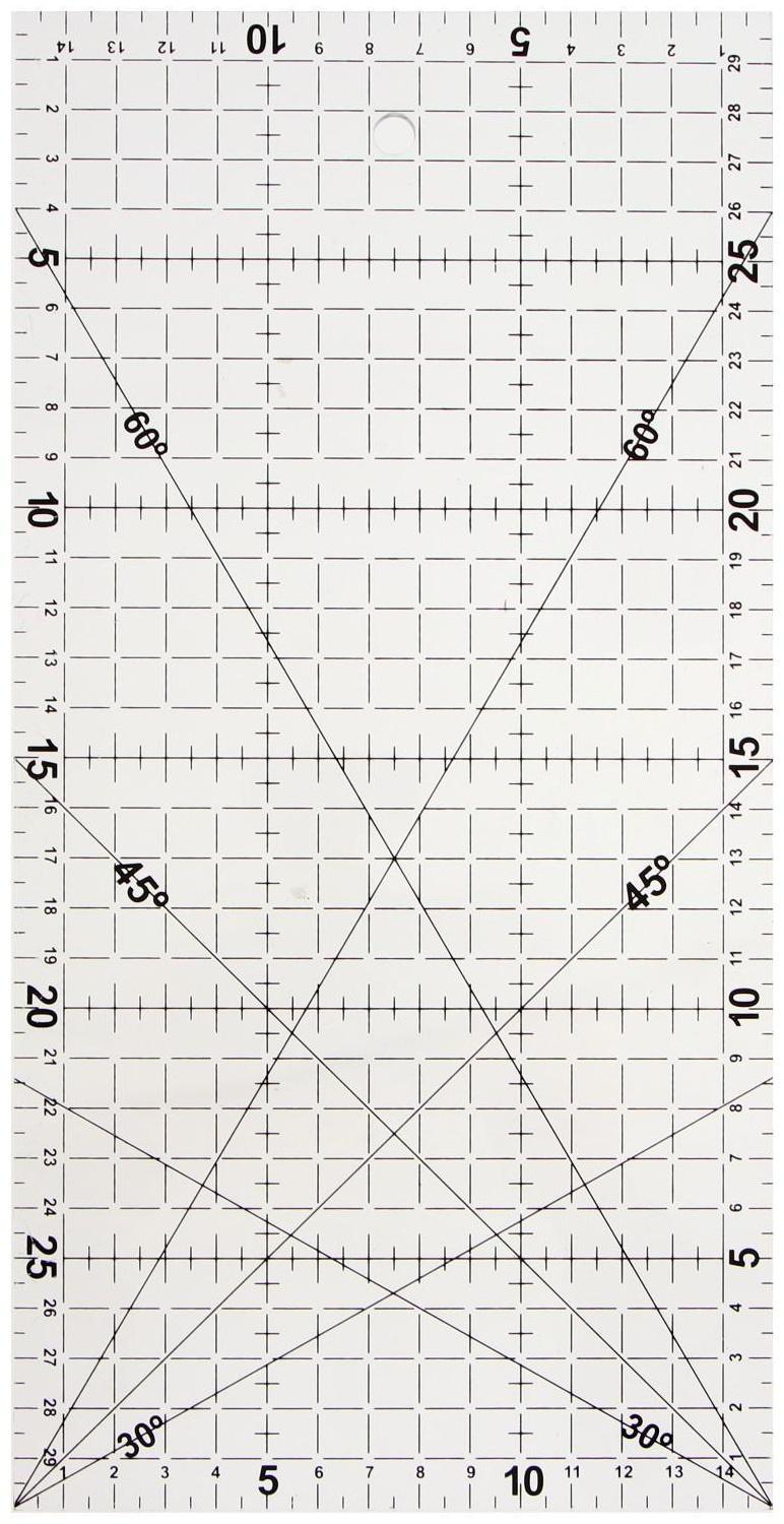 Линейка для черчения, акриловая, 15 х 30 см, прозрачная