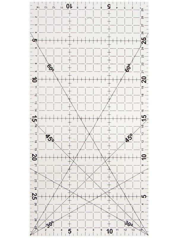 Линейка для черчения, акриловая, 15 х 30 см, прозрачная