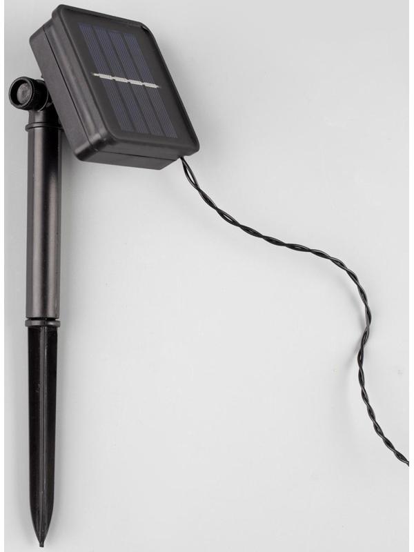 Гирлянда «Нить» 4.5 м с насадками «Розы», IP44, тёмная нить, 30 LED, свечение красное, 2 режима, солнечная батарея