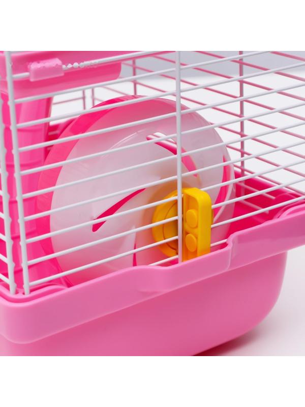 Клетка для грызунов укомплектованная, 23 х 19 х 28 см, розовая